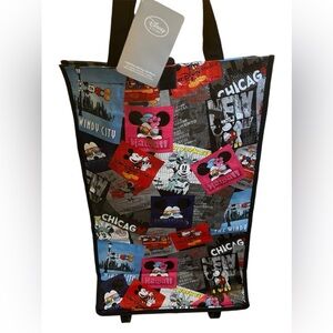 Authentic Disney folded reusable bag with wheels.  NWT